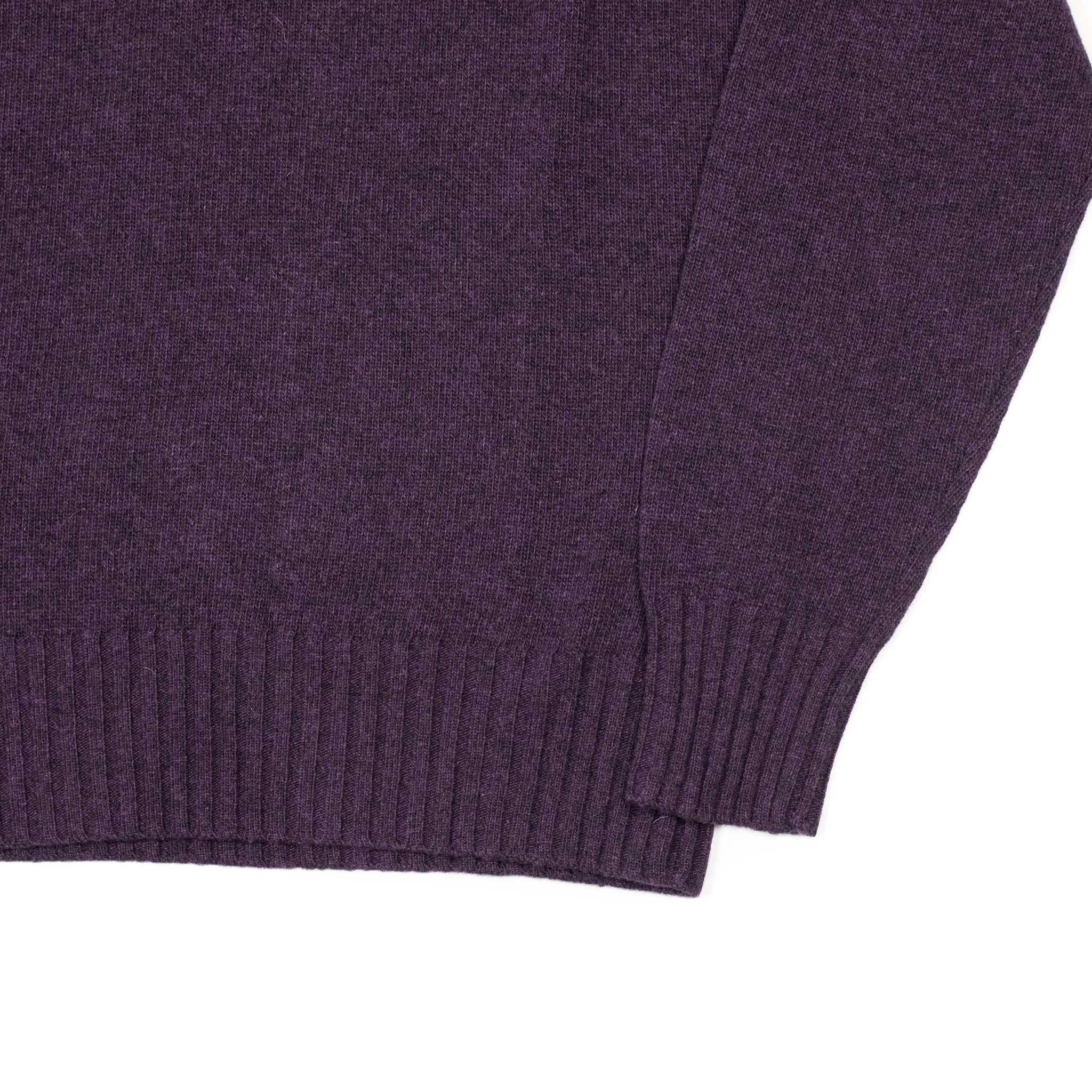 AAmintore turtleneck sweater in dark purple fine gauge wool mix