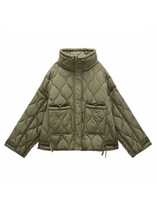 Amelia's Zippered Loose Quilted Jacket