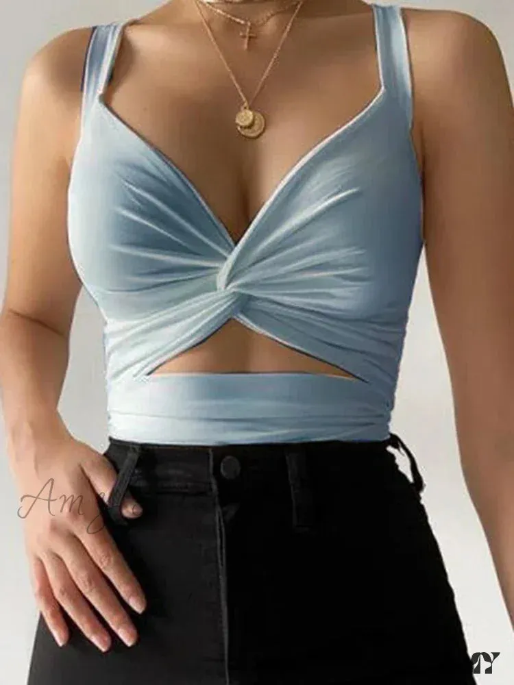 AMY FASHION - Sleeveless Sexy Short Vest Tube Crop Top