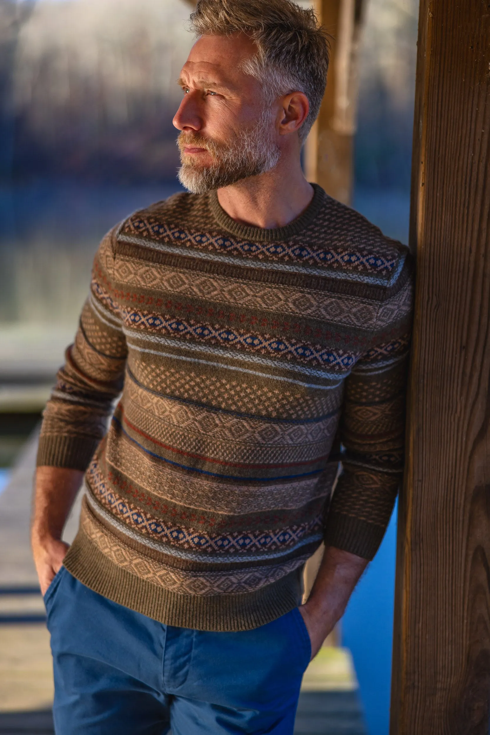 Birch Fair Isle Merino Crewneck Sweater  