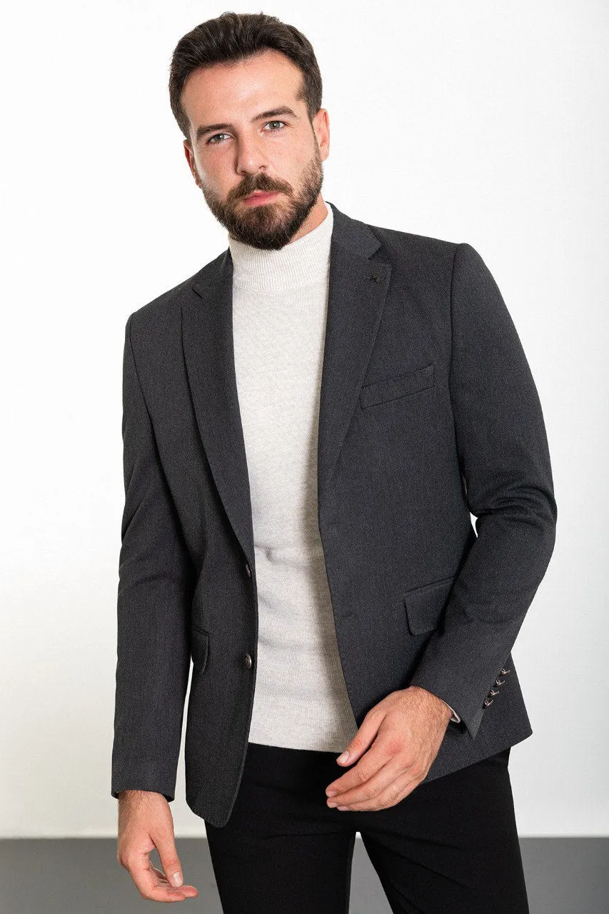 Bojoni Torretta Slim Fit Gray Blazer