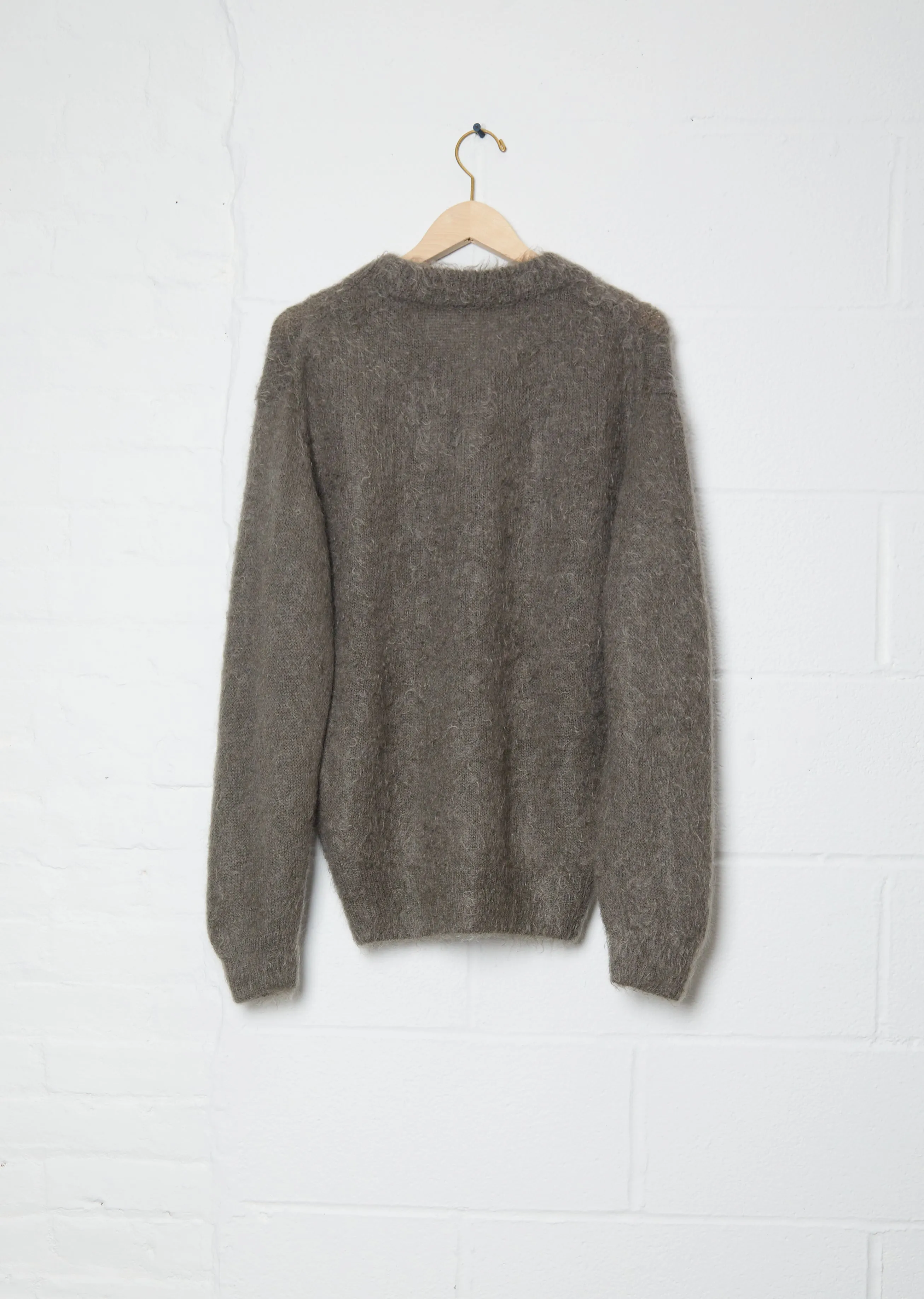 Brushed Mohair V-Neck Knit