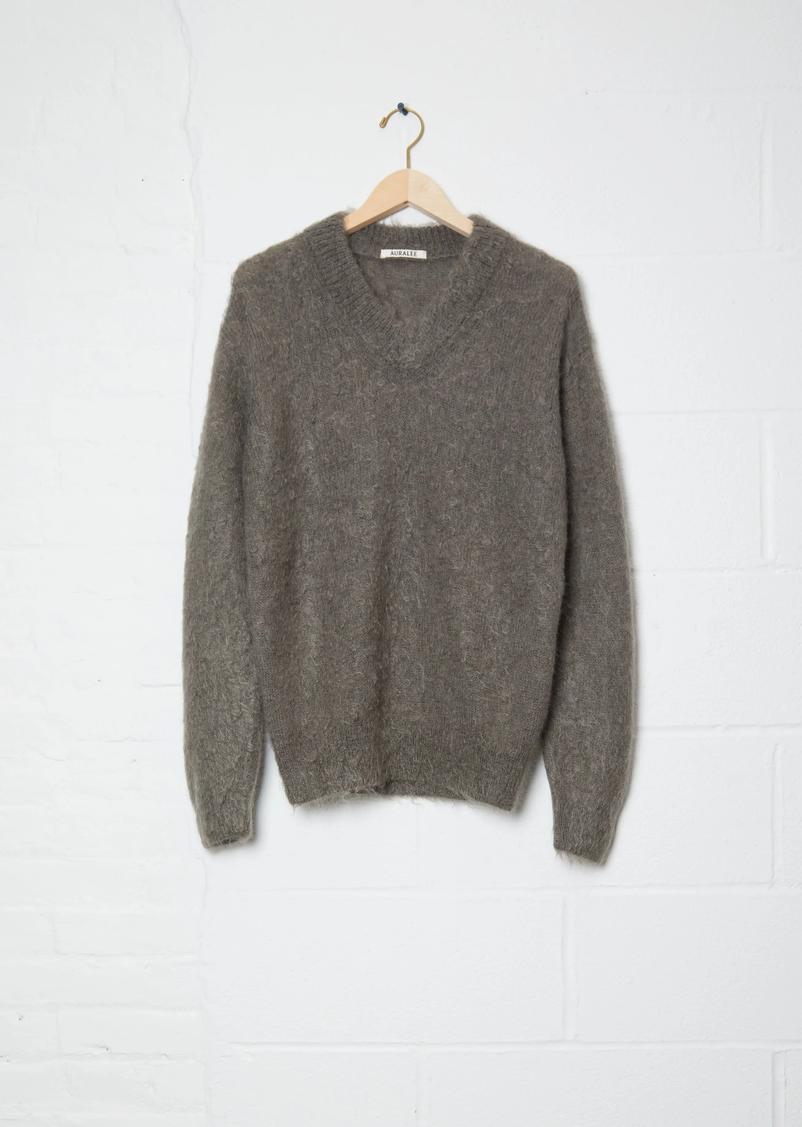 Brushed Mohair V-Neck Knit