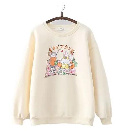 Bunny Picnic Kawaii Sweater