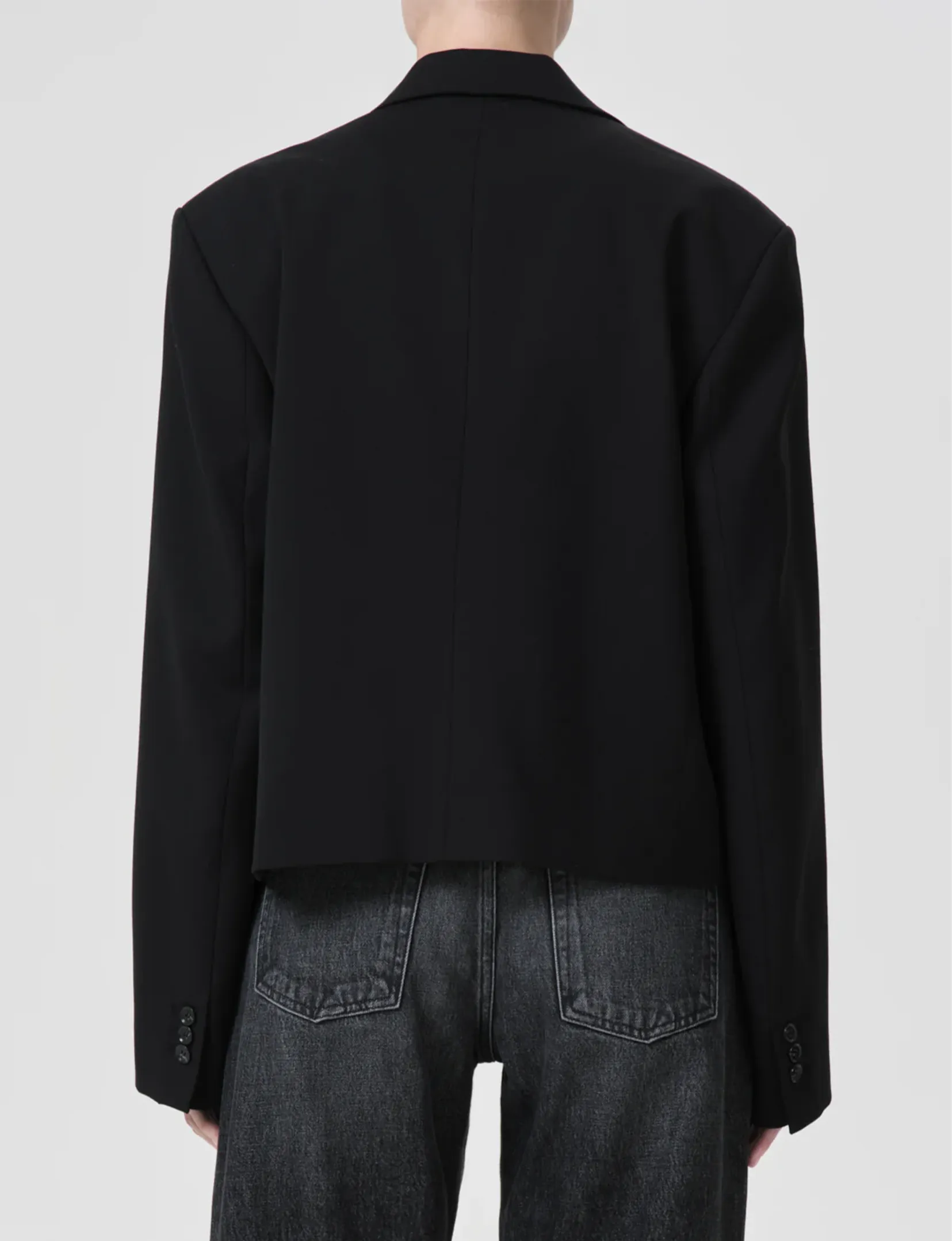 Callie Cropped Blazer, Black