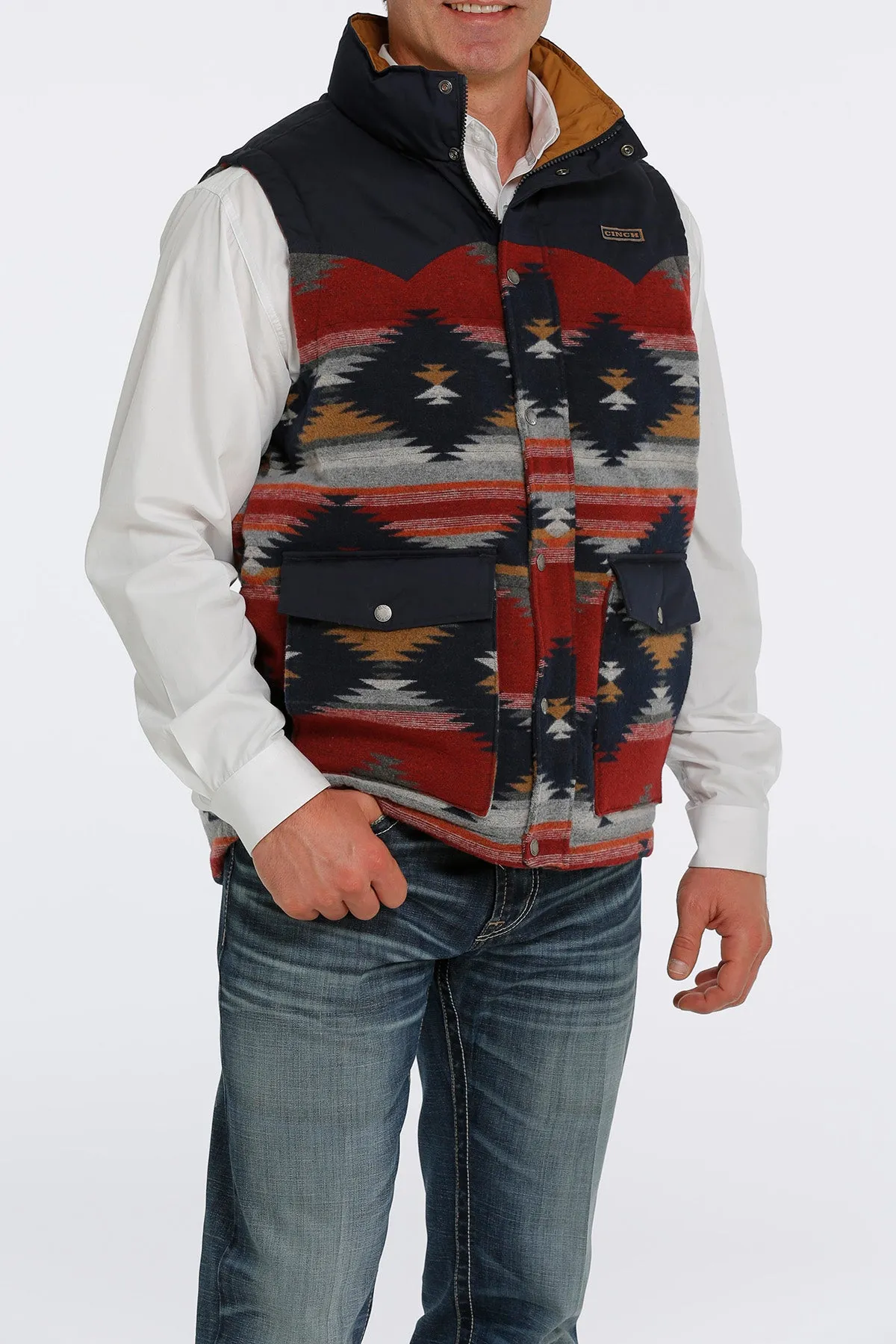 Cinch Men's Blanket Stripe Quilted Vest