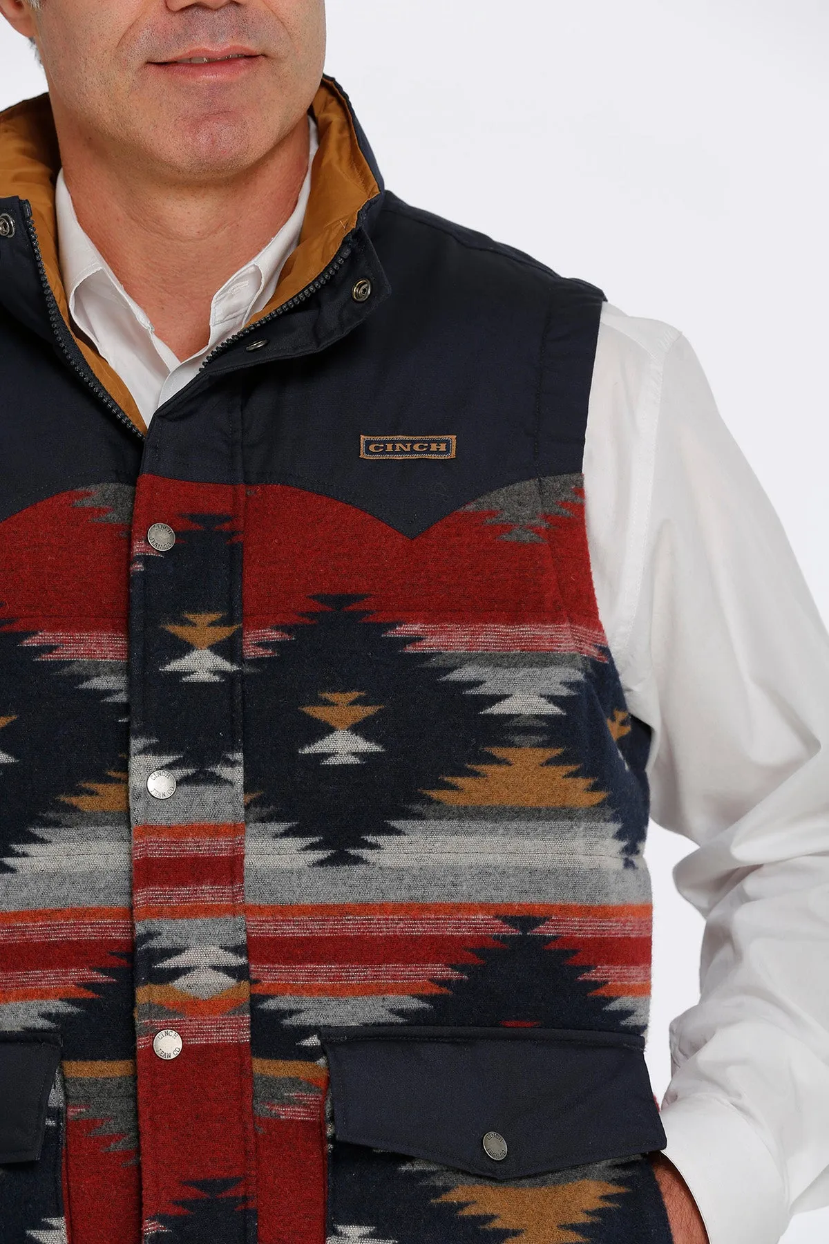 Cinch Men's Blanket Stripe Quilted Vest