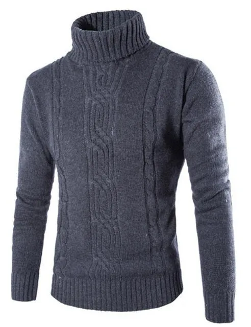 Covrlge Pullover Slim Warm Lapel Jacquard Hedging British Sweater