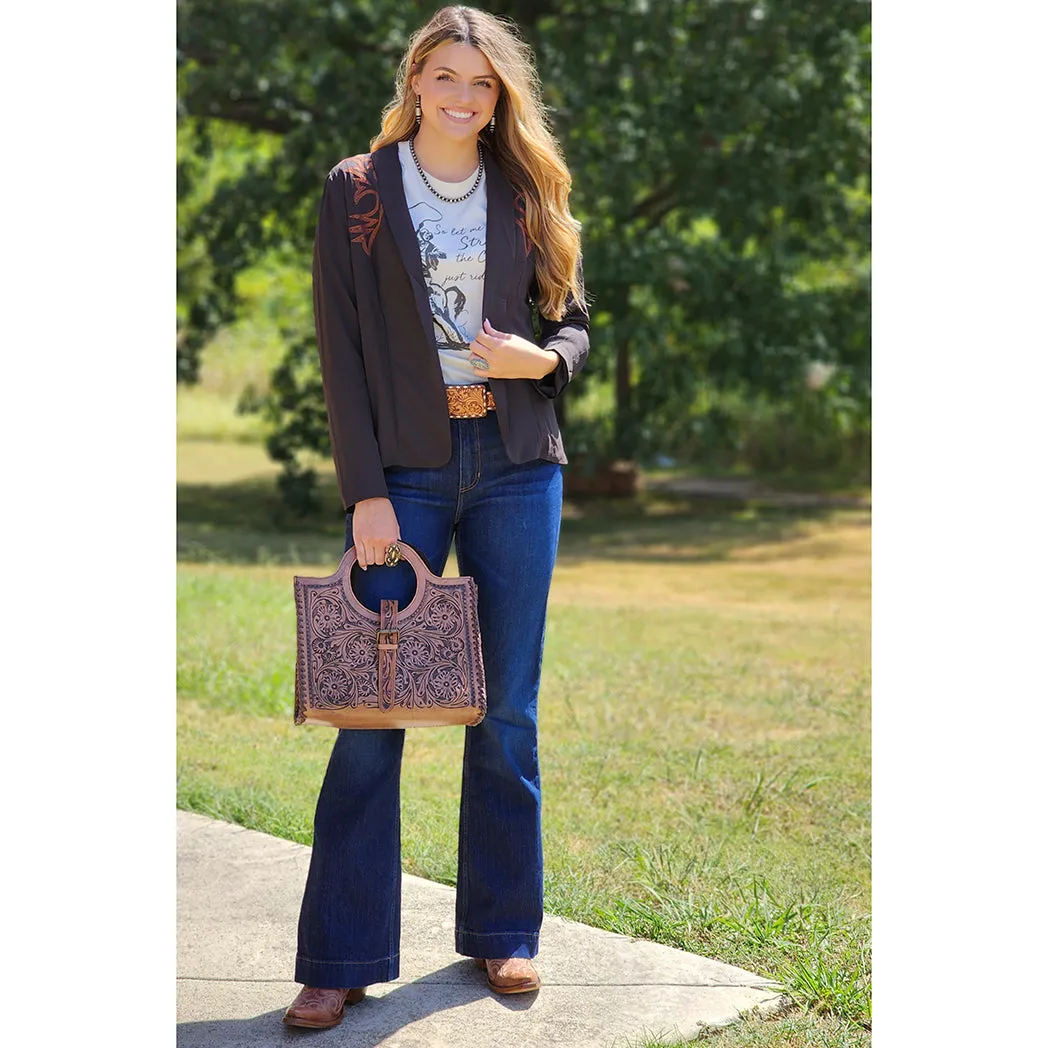 Cruel Girl Brown Boot Yoke Blazer