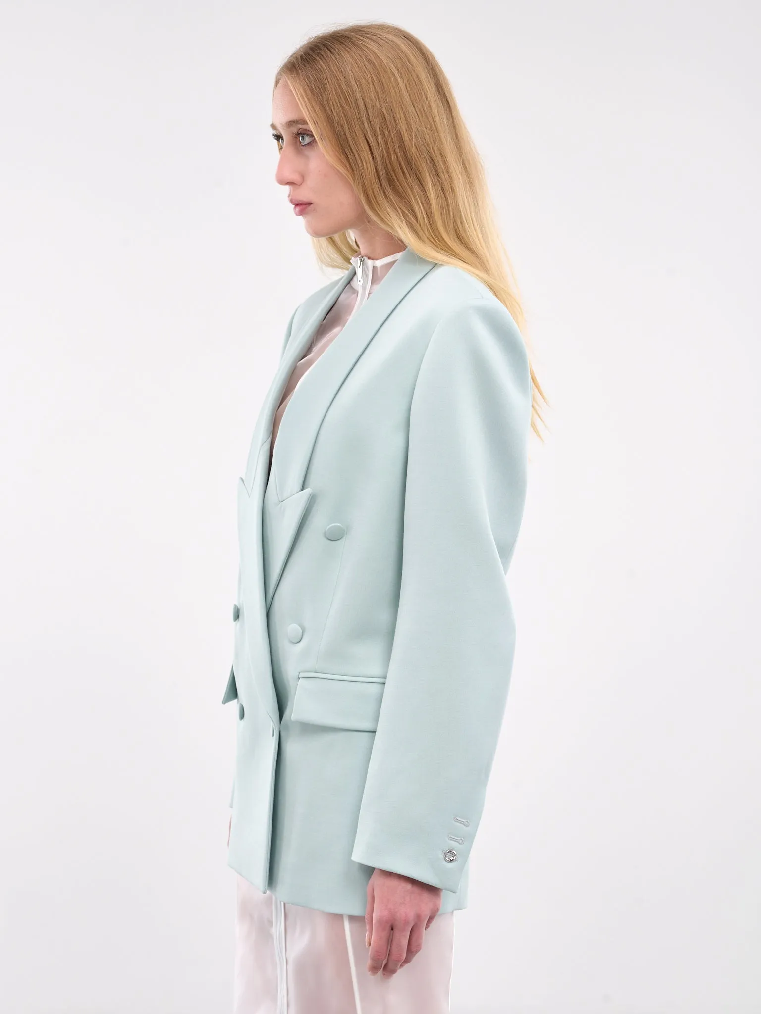 Double Breasted Blazer (COPV58BISF1005-GREEN)