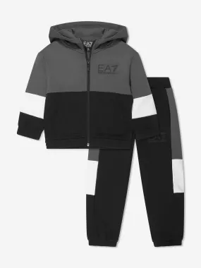 EA7 Emporio Armani Boys Colourblock Tracksuit in Black