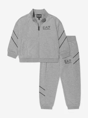 EA7 Emporio Armani Boys Train Logo Tracksuit in Grey