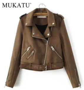 Fashion Women suede motorcycle jacket