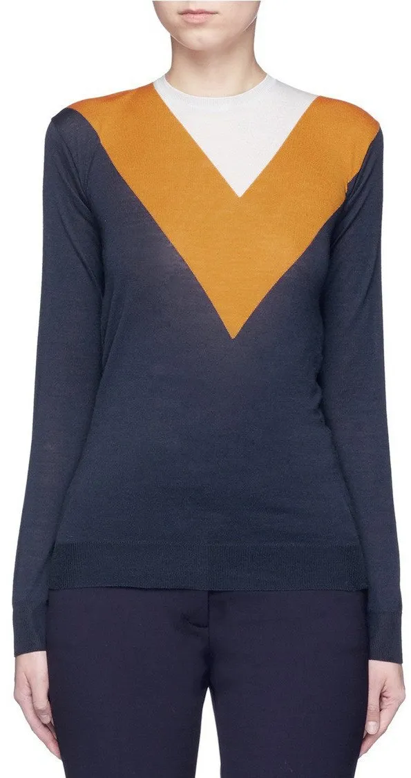 Football Stripe Color-Block Sweater