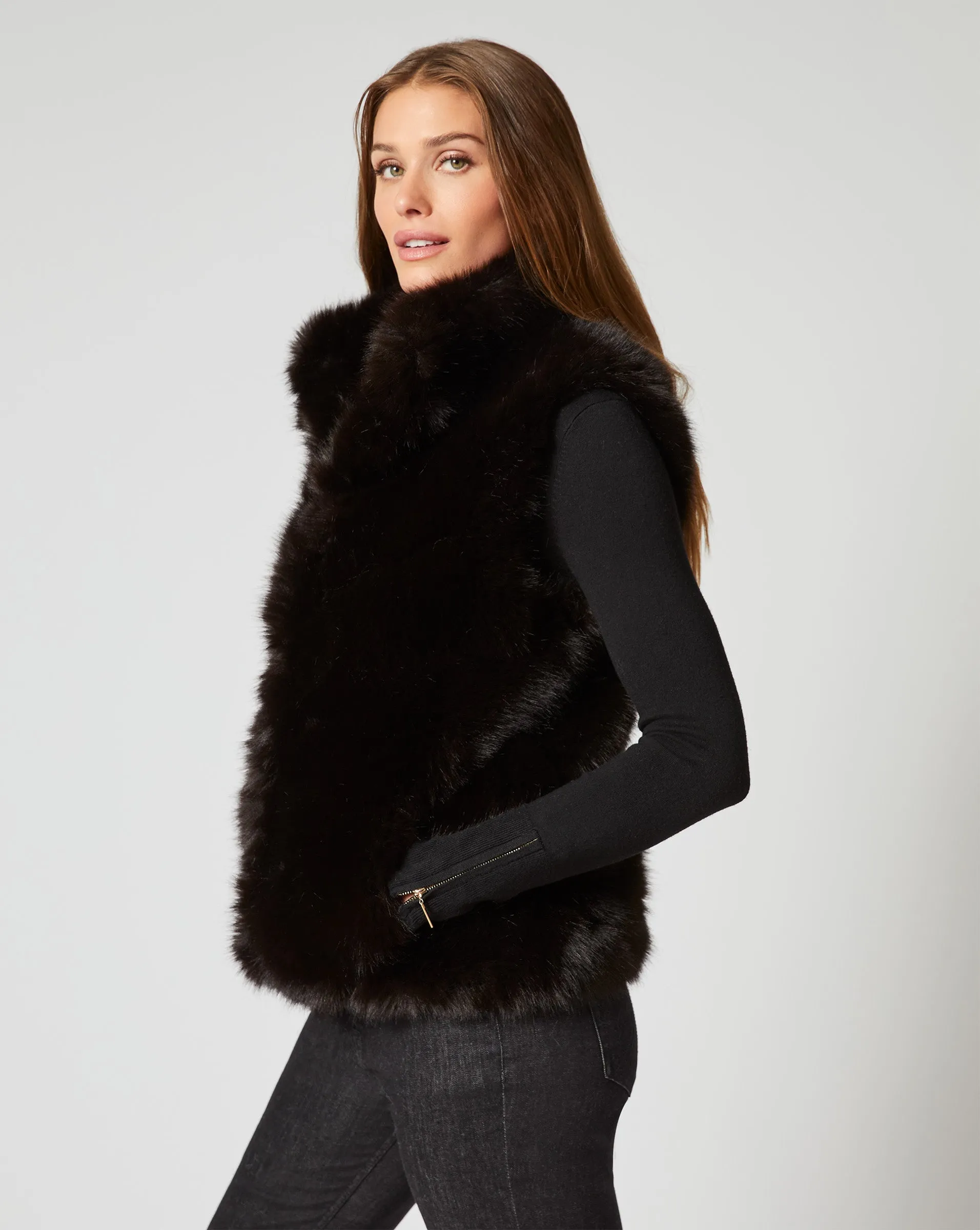 Fox Faux Fur Zip Vest