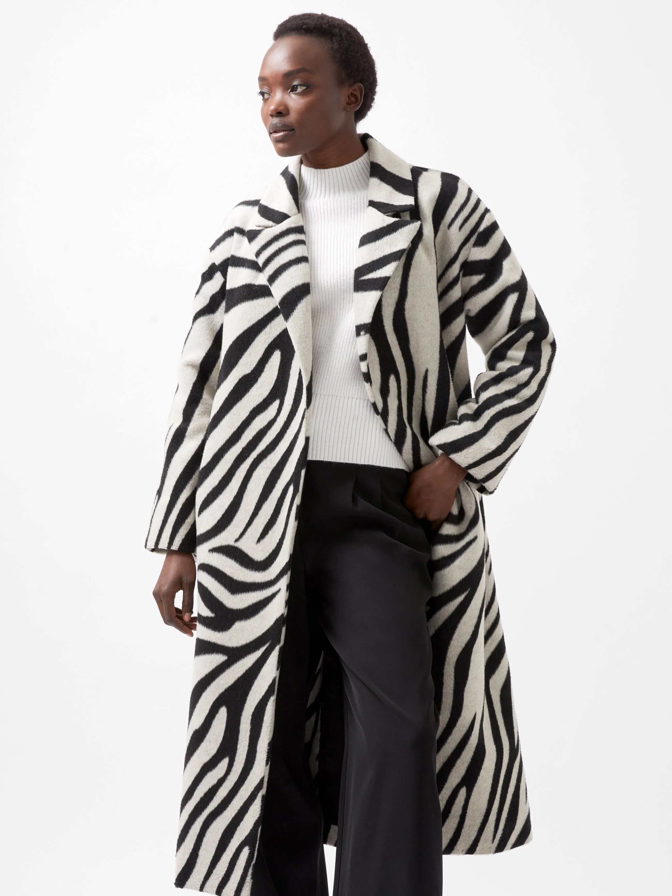 Grace Zebra Belted Coat