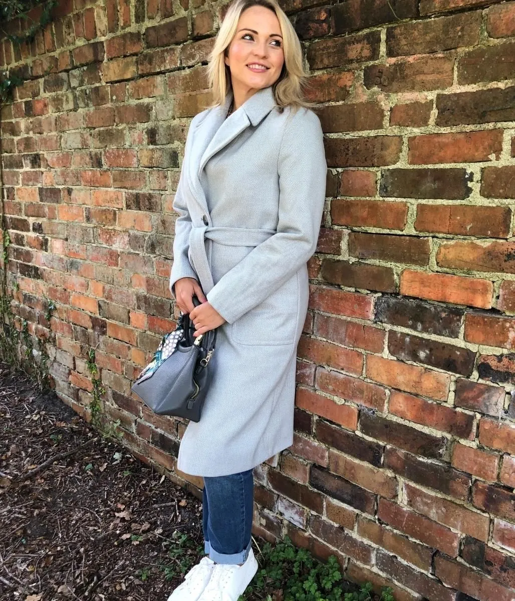 Grey Herringbone Coat Size 22