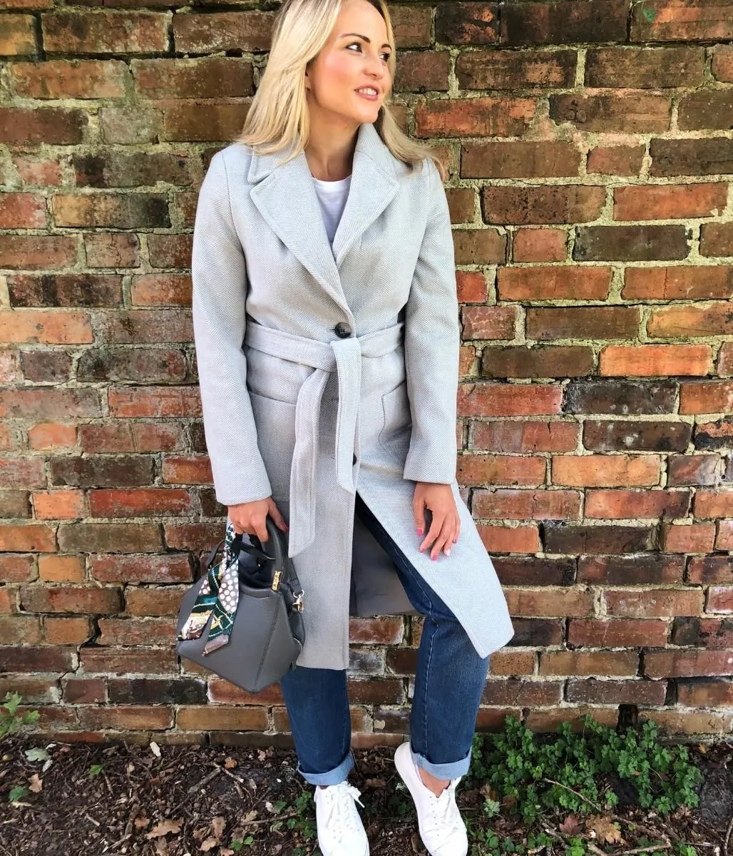 Grey Herringbone Coat Size 22