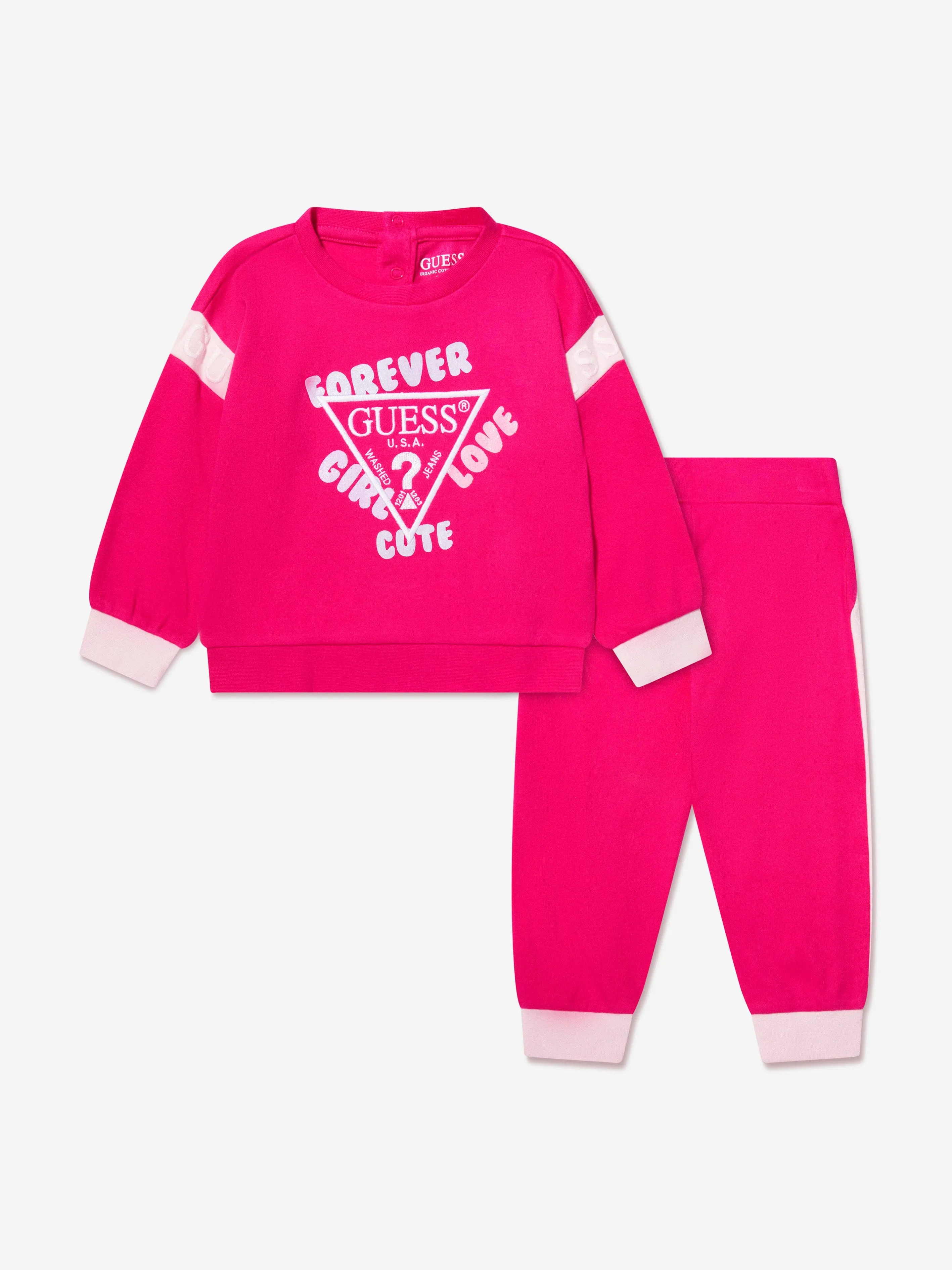 Guess Baby Girls Logo Tracksuit in Pink