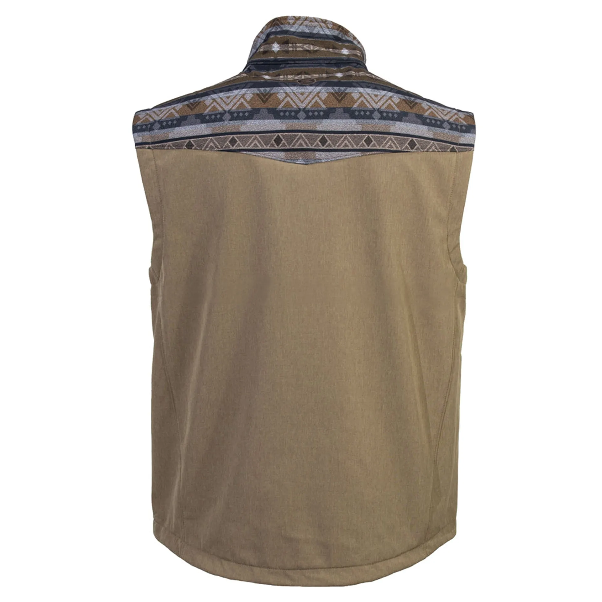 Hooey Men's Tan and Brown Aztec Softshell Vest