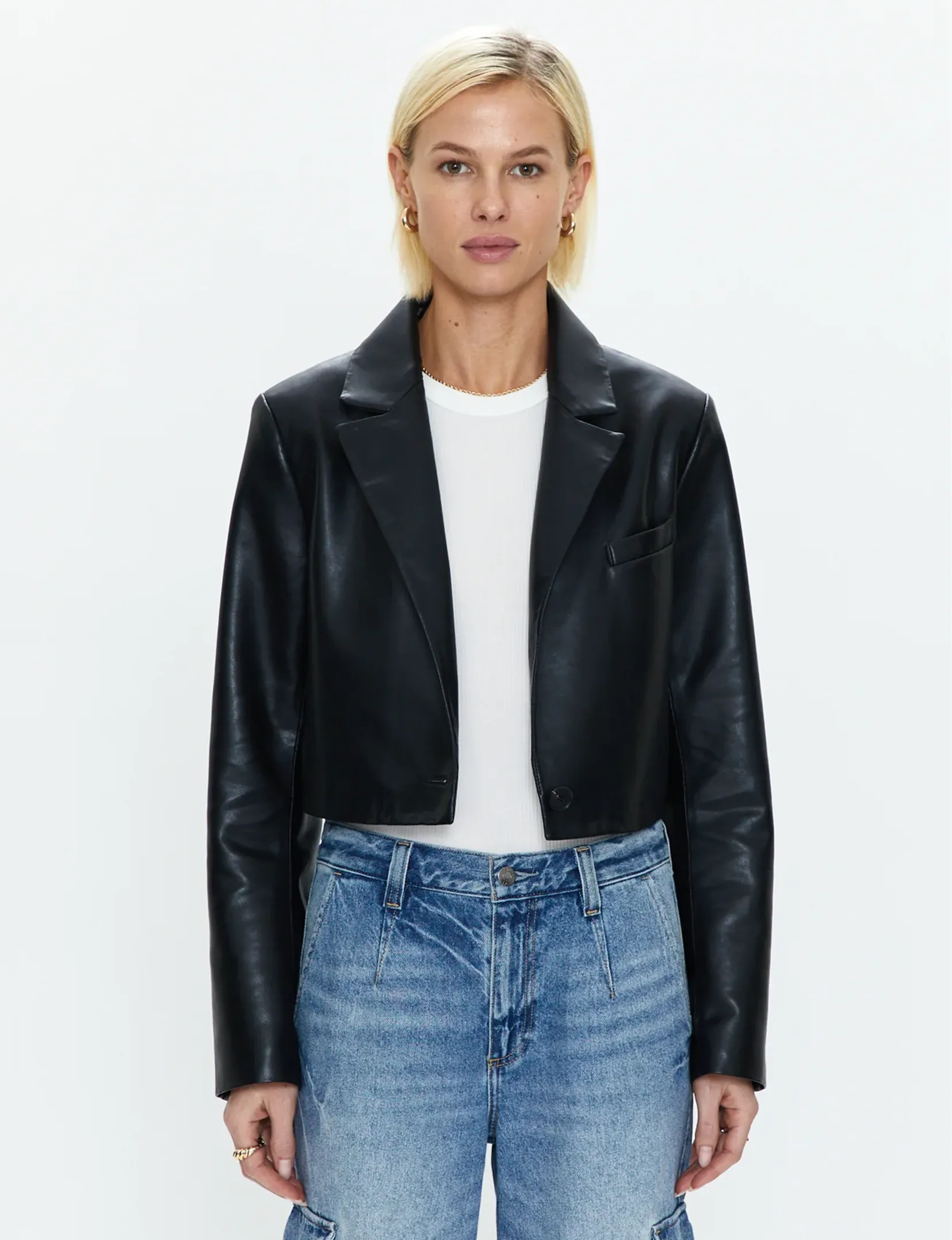 Jolie Cropped Blazer, Noir