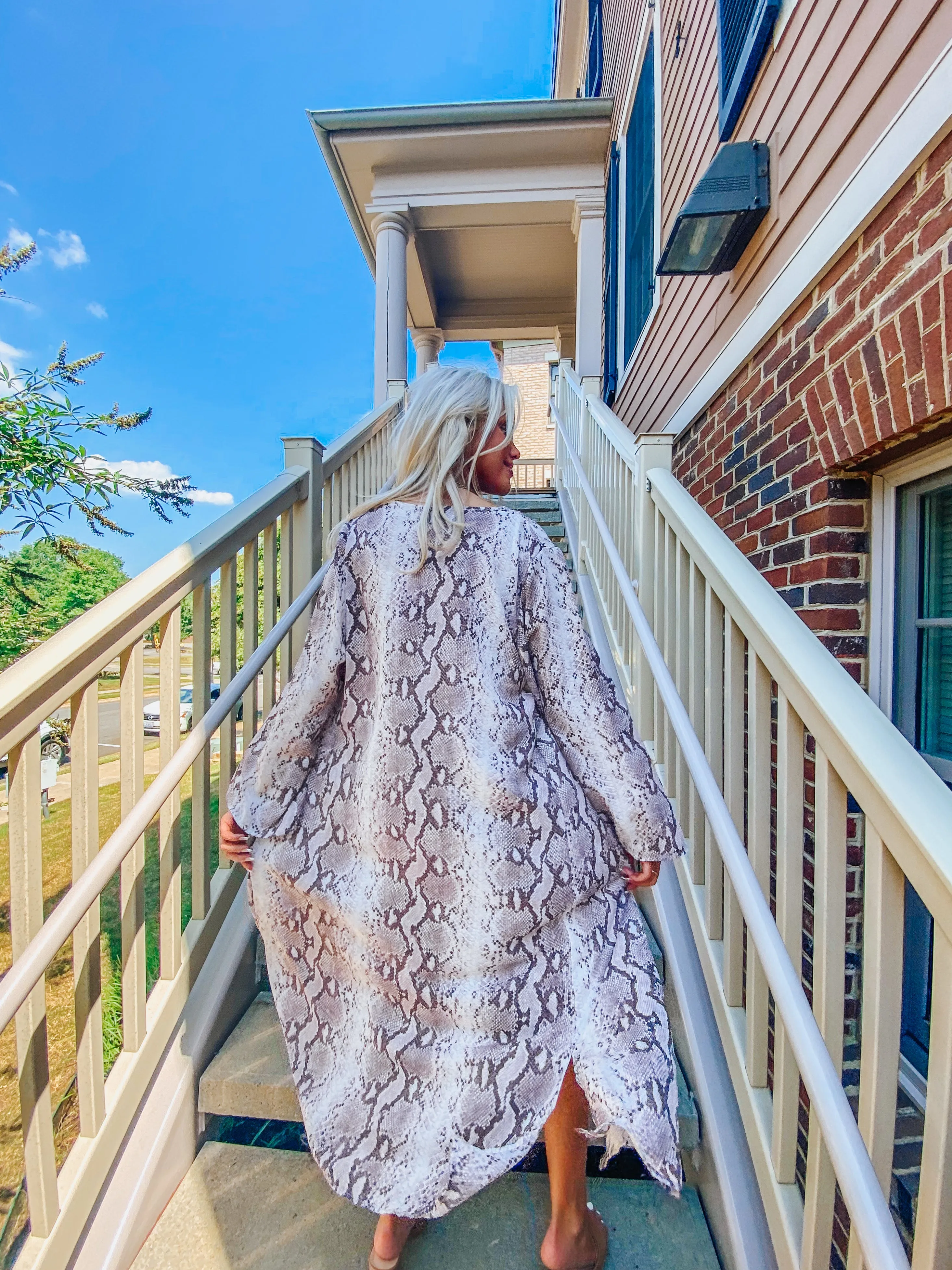 Just Say Yes Dusty Lavender Snake Kimono