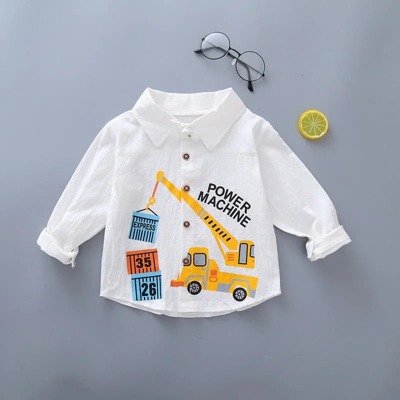 Kids Shirt Clothes Blouses Infant Boy Plaid Cotton Tops 1-4 Years Kids Long Sleeves Shirt