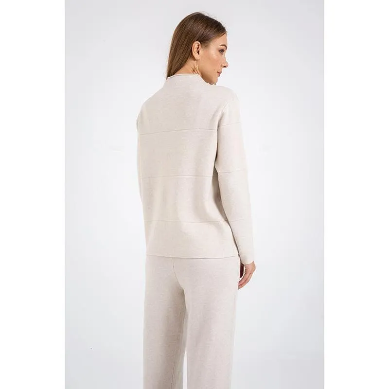 Long Sleeve Suit Pocket Knitted Sweater