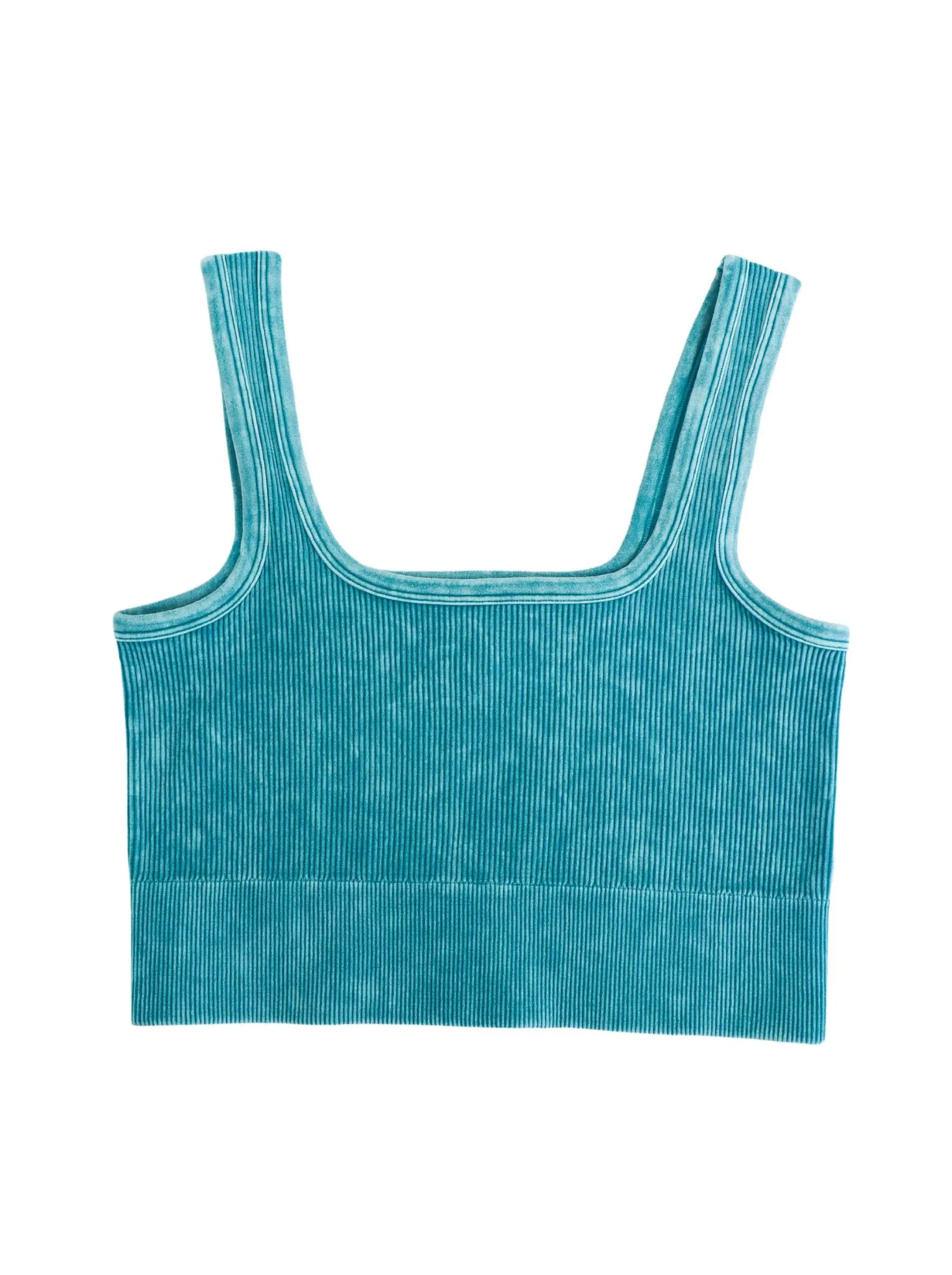 Madison Washed Ribbed Crop Top Bralette-2