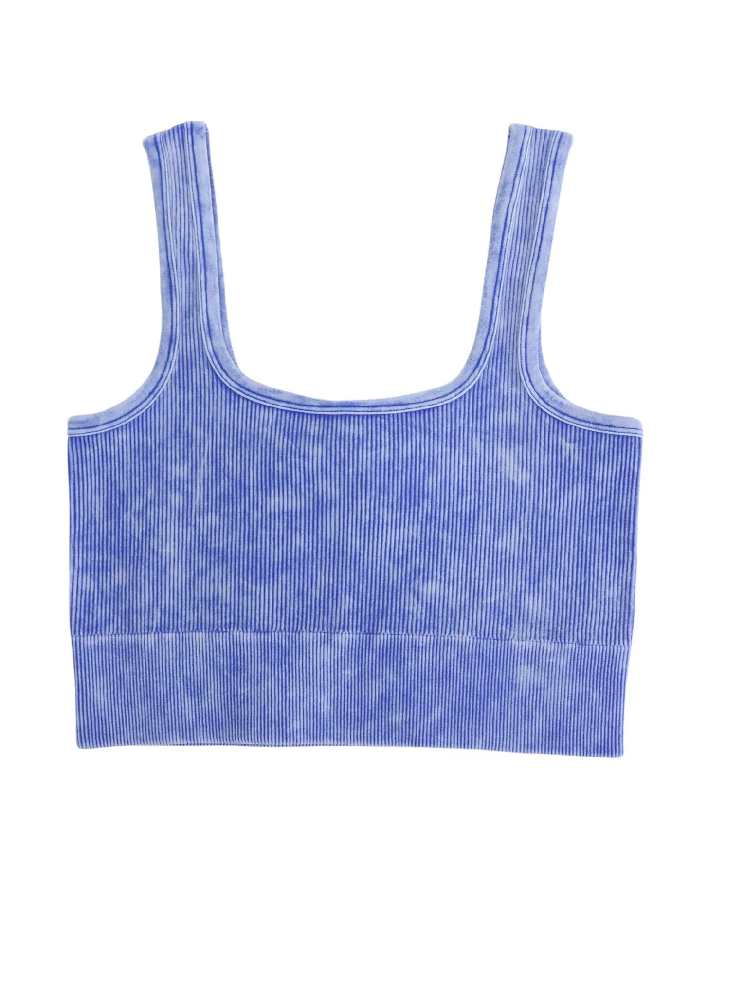 Madison Washed Ribbed Crop Top Bralette-2