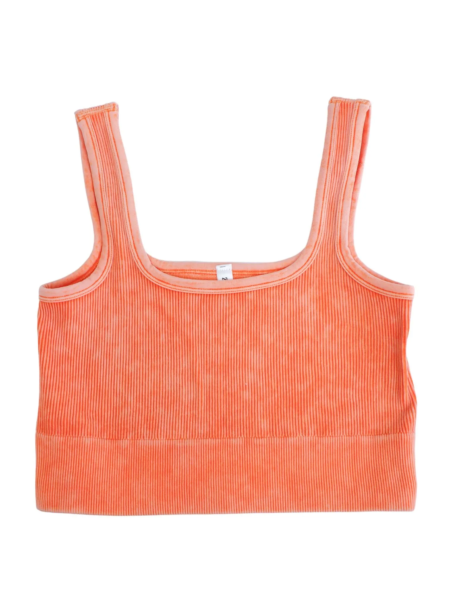 Madison Washed Ribbed Crop Top Bralette-2