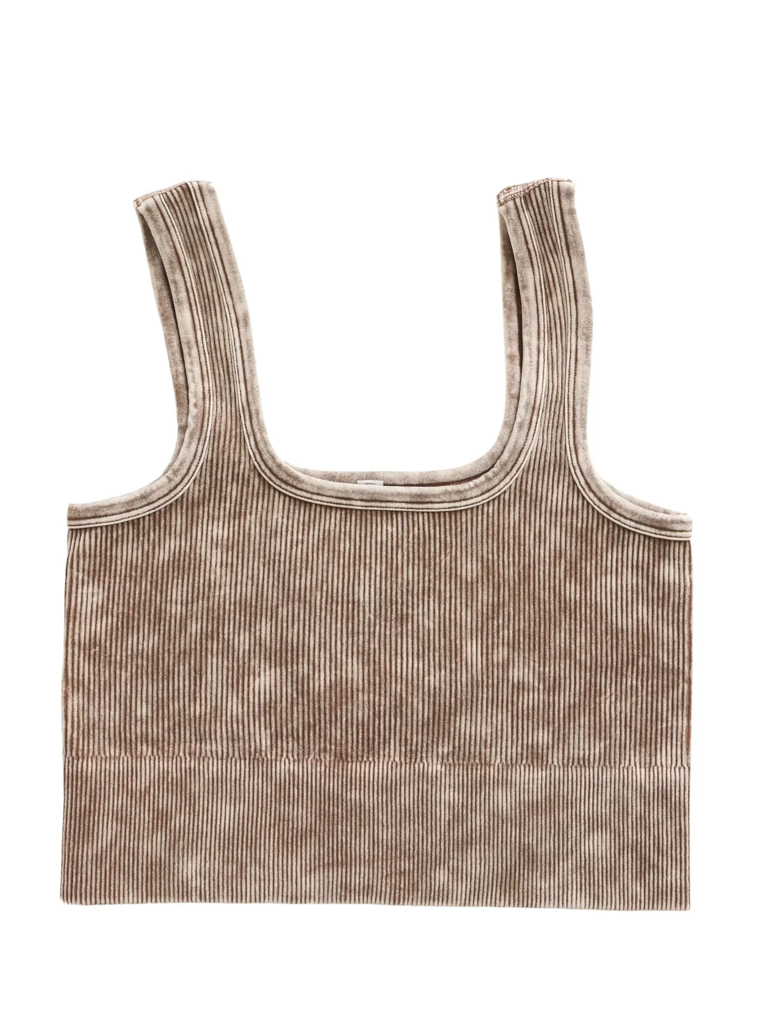 Madison Washed Ribbed Crop Top Bralette-2