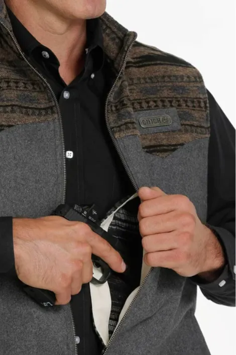 Men's Cinch MWV1543002 Conceal Carry Wooly Vest Charcoal *CLOSEOUT*