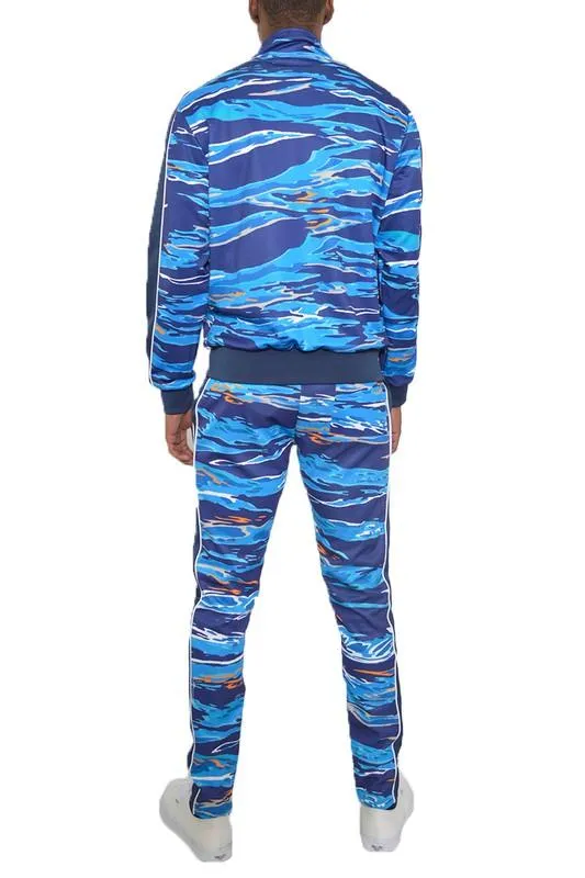 Mens Full Zip Multicolor Track Suit Set S - 3Xl