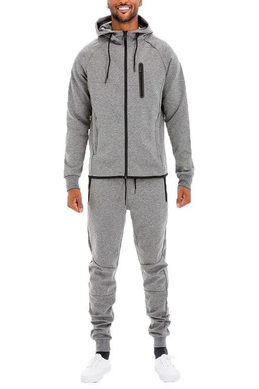 Mens Full Zip Sweatpants and Jacket Set