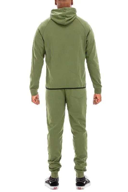 Mens Full Zip Sweatpants and Jacket Set