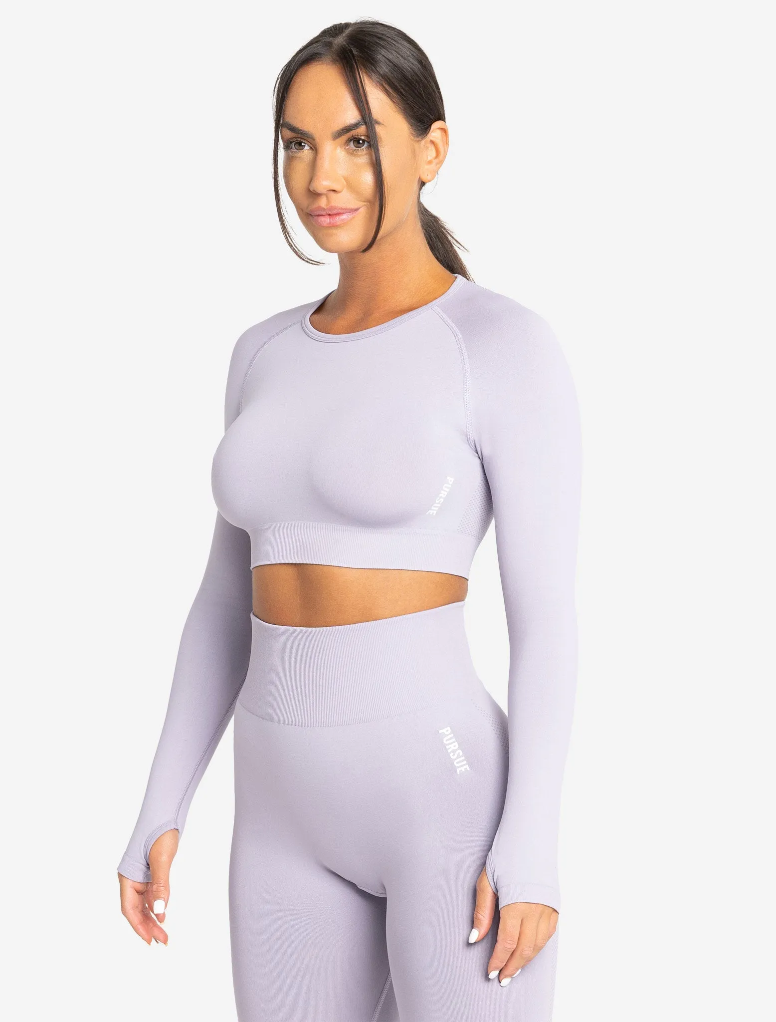 Move Seamless Long Sleeve Crop Top - Lilac