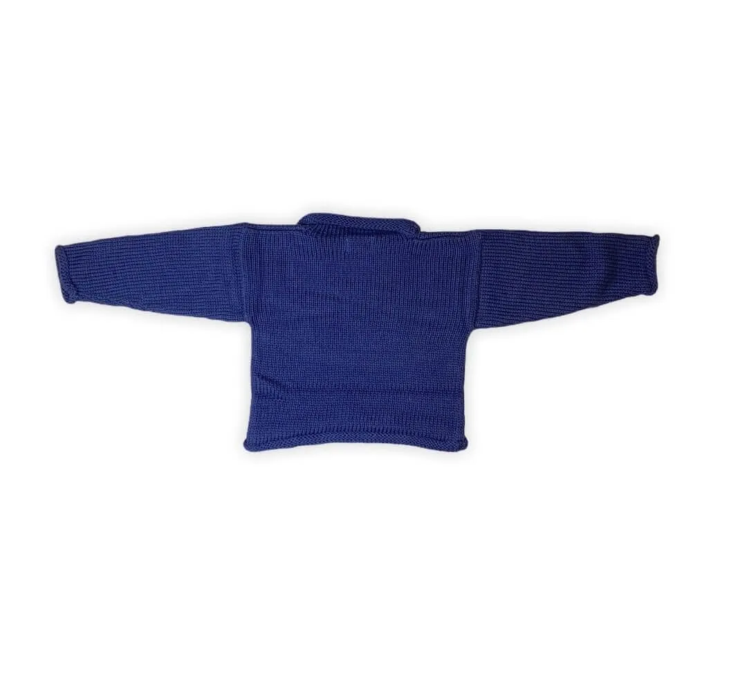 Navy Shamrock Roll Neck Sweater