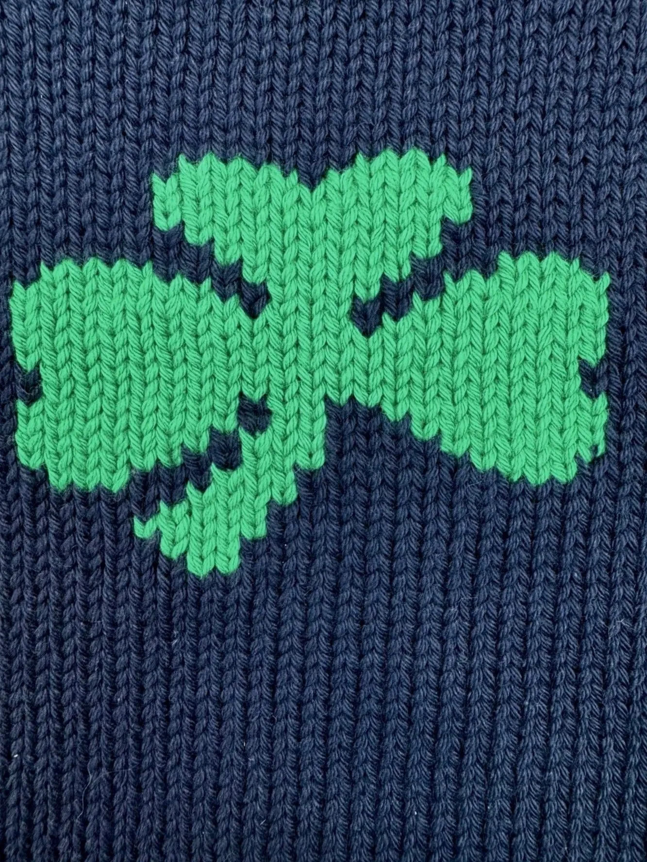 Navy Shamrock Roll Neck Sweater