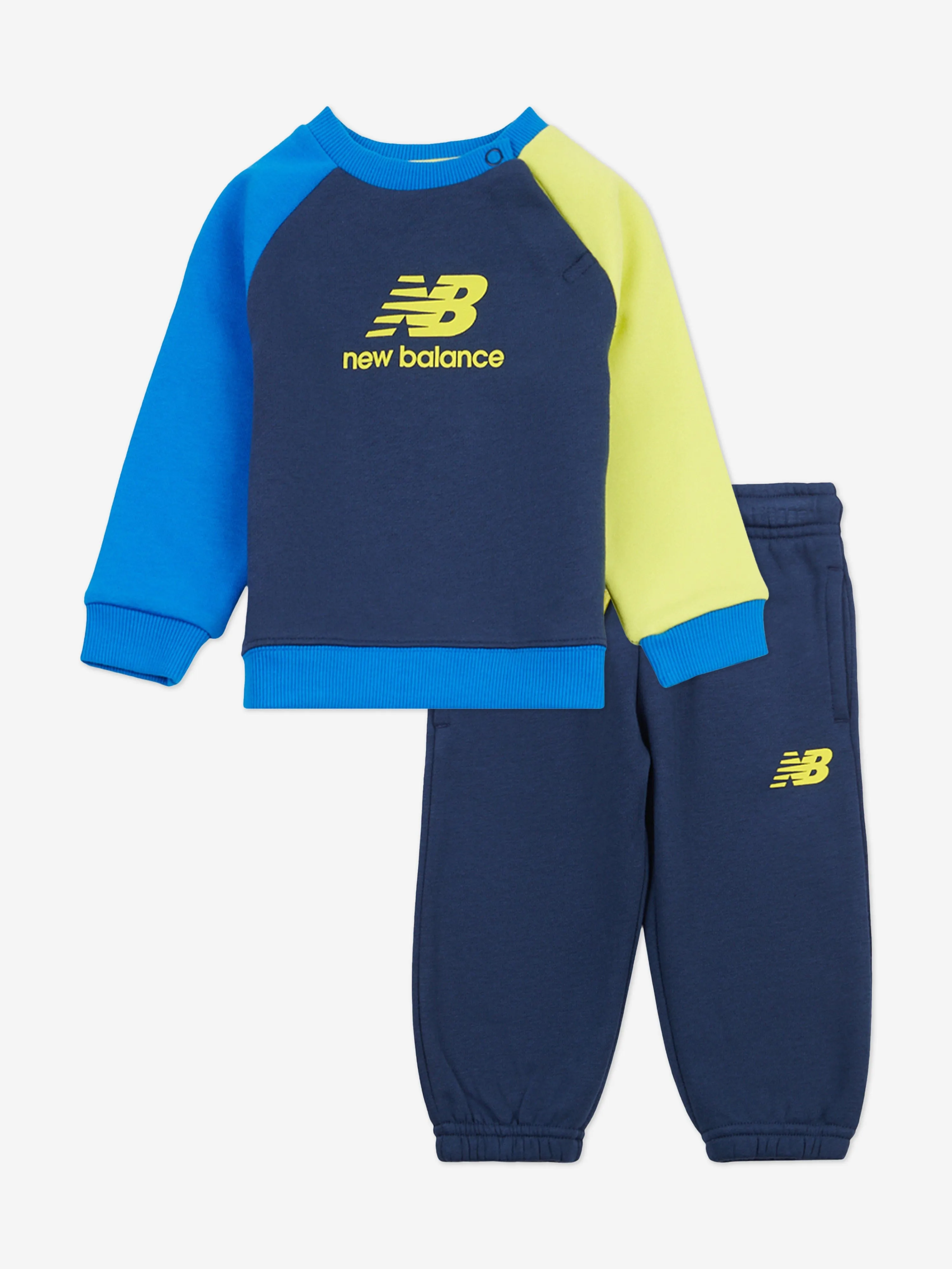 New Balance Baby Boys Brush Back Raglan Tracksuit in Navy