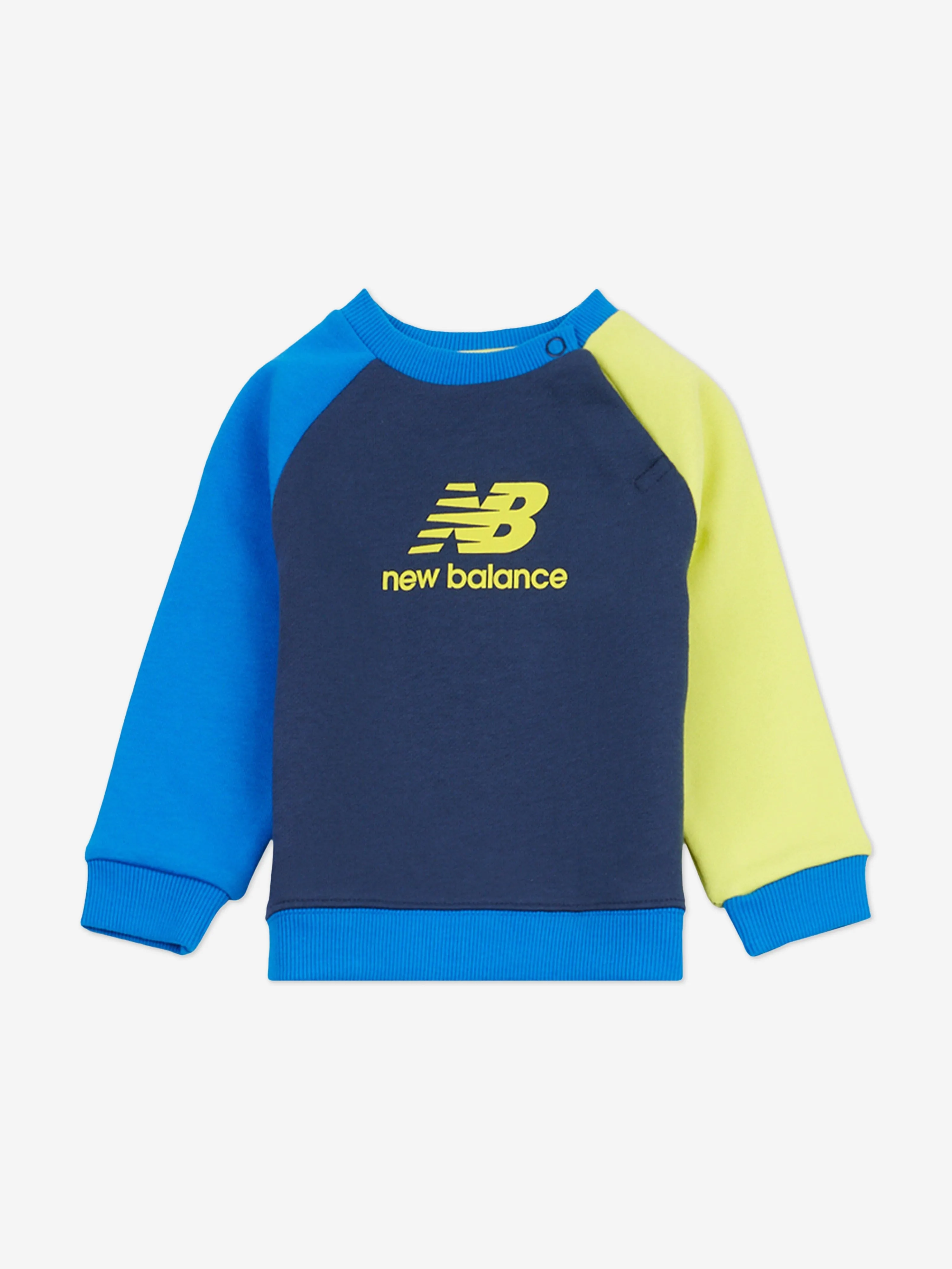 New Balance Baby Boys Brush Back Raglan Tracksuit in Navy