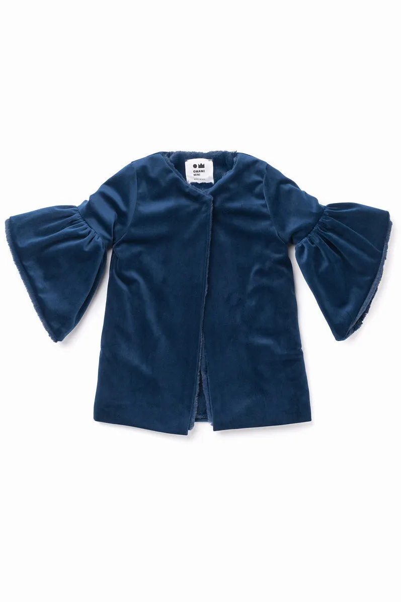 OMAMImini Velvet Girls Coat - Royal Blue (Size 2 left)