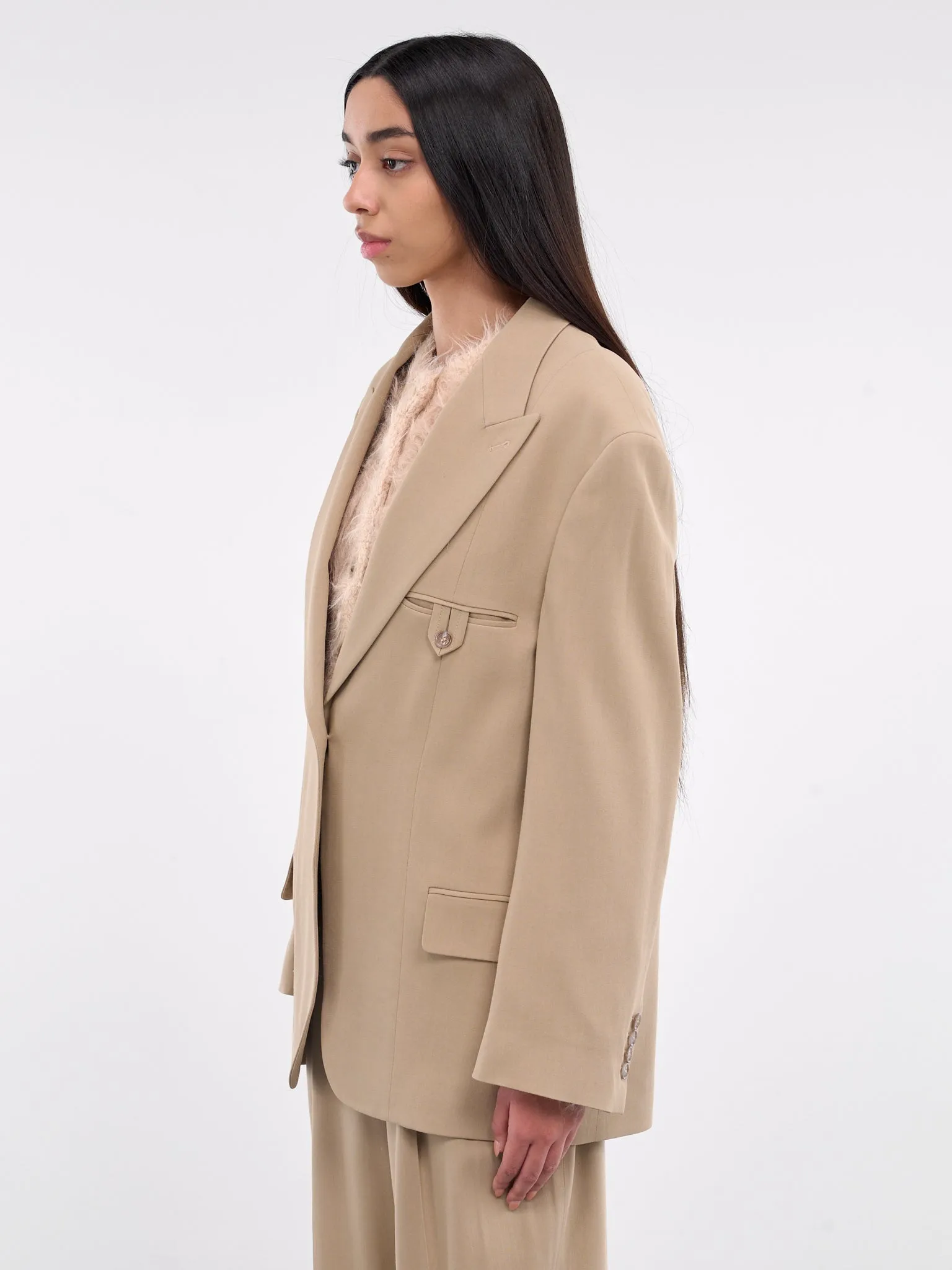 Peaked Lapel Blazer (AH0302-CAMEL-BEIGE)