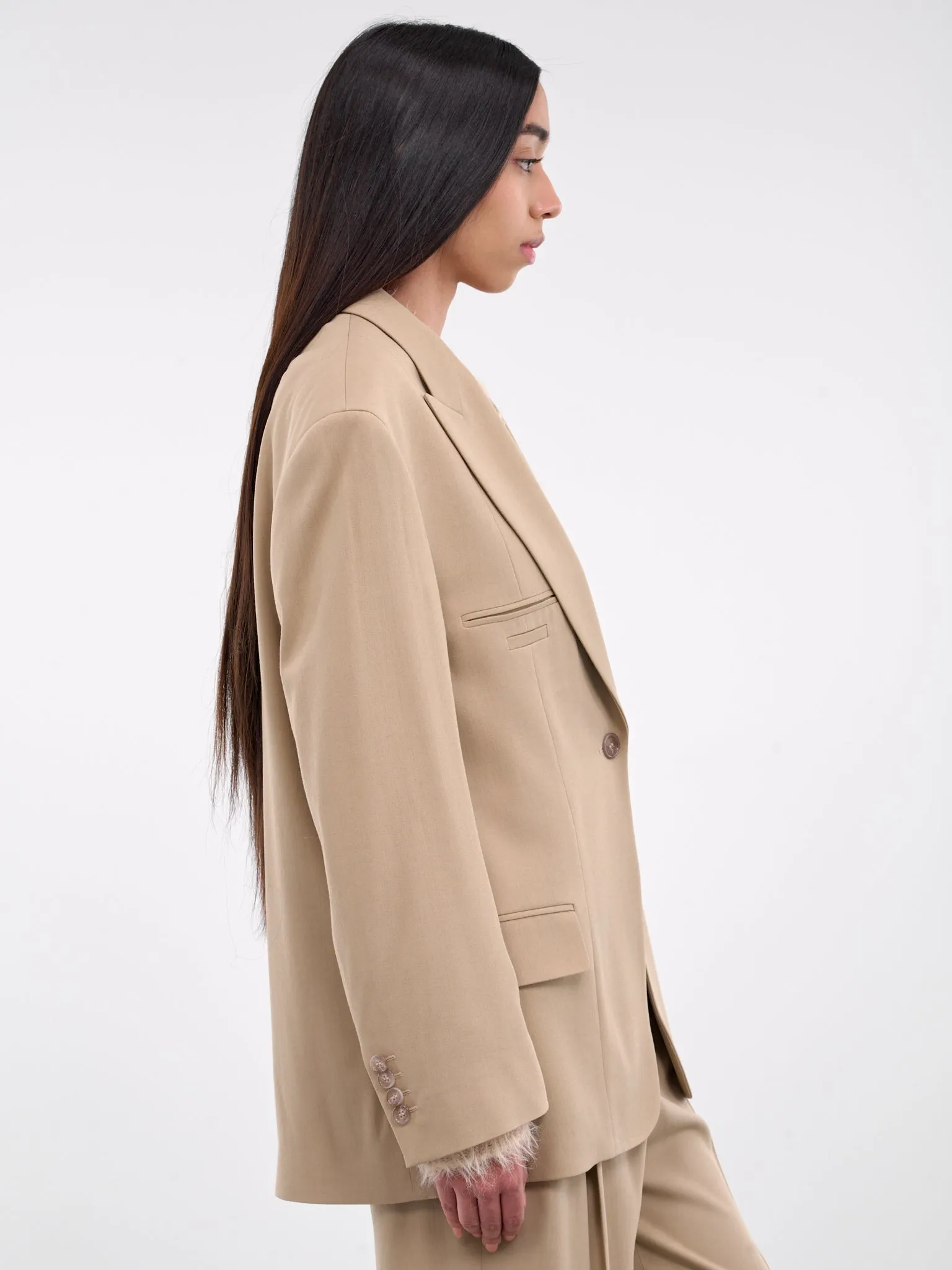 Peaked Lapel Blazer (AH0302-CAMEL-BEIGE)