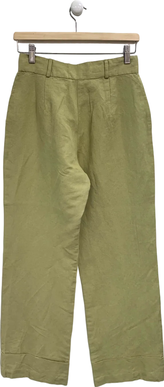 Pretty Lavish Olive Bryony Linen Trousers Parker Block UK 8