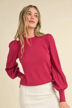 Ribbed Sleeve Sweaters - 3 Colors!