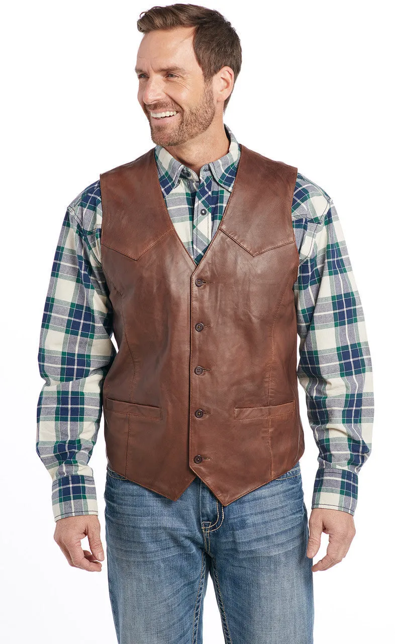 SIDRAN MENS BUTTON FRONT LAMB NAPPA VEST STYLE ML3064-91