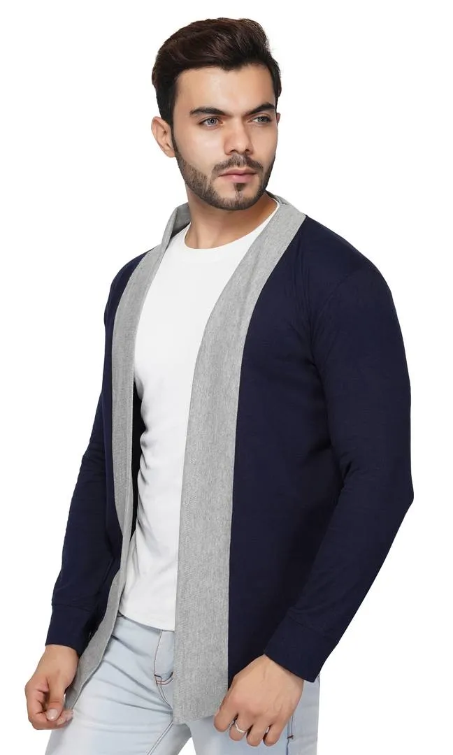 Stylish Full Sleeve Blue & Grey Shrug For Men