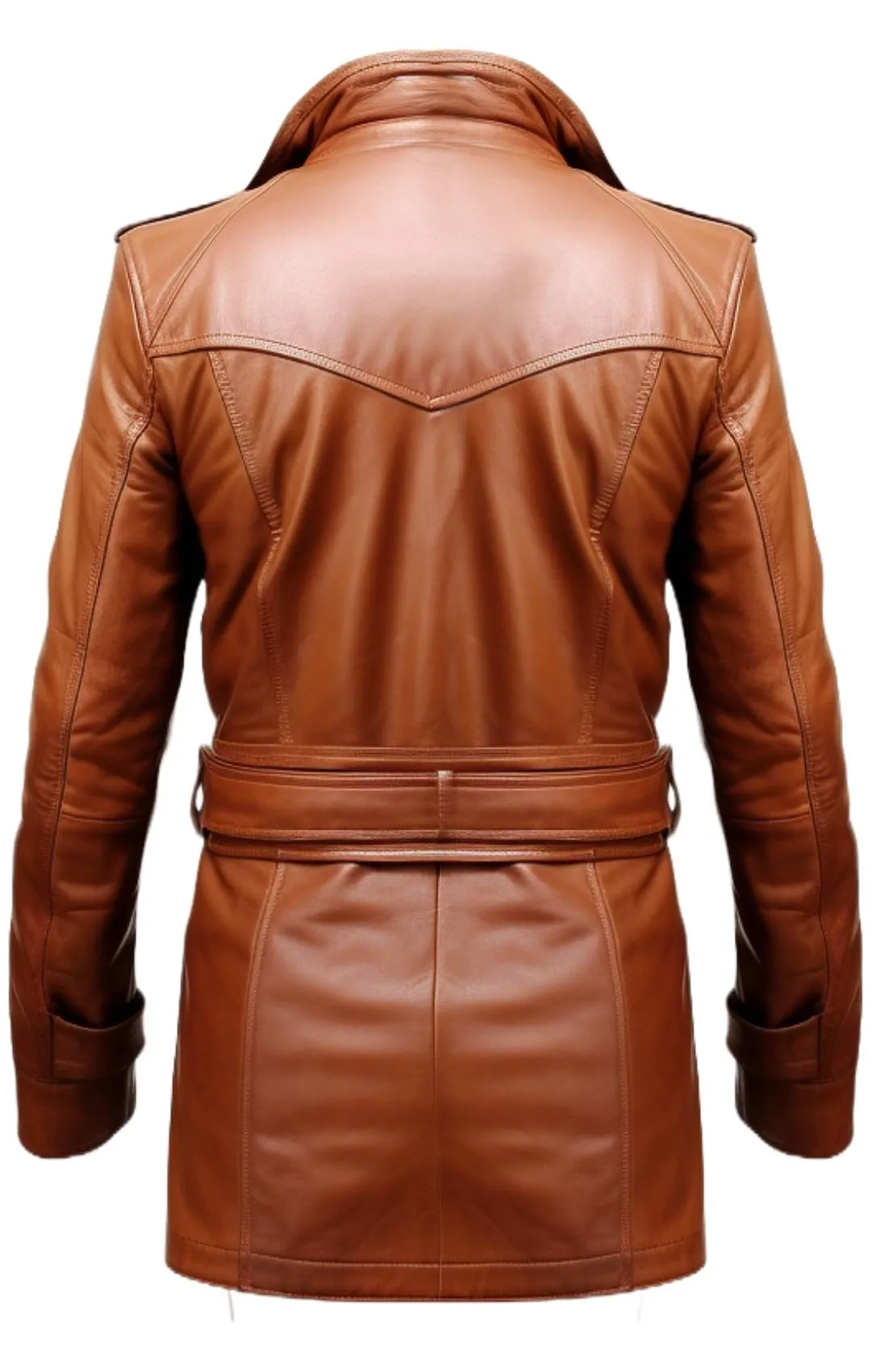 Tan Brown Leather Coat For Men