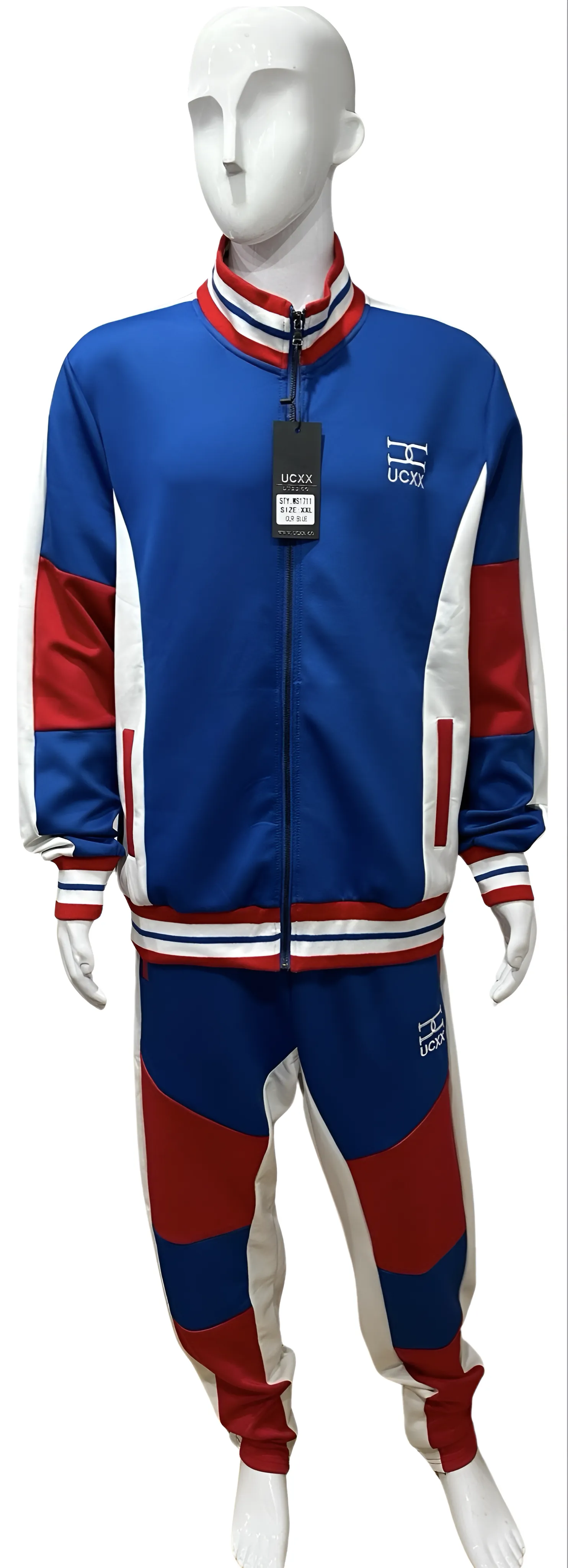 ^UCXX^ (BLUE-RED) ZIP UP TRACKSUITS (ACTIVEWEAR)